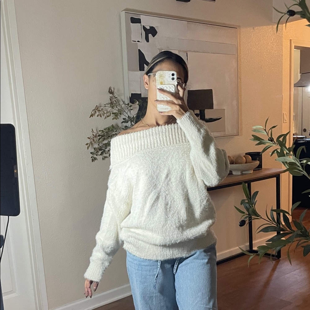 Cozy White Turtleneck Sweater
